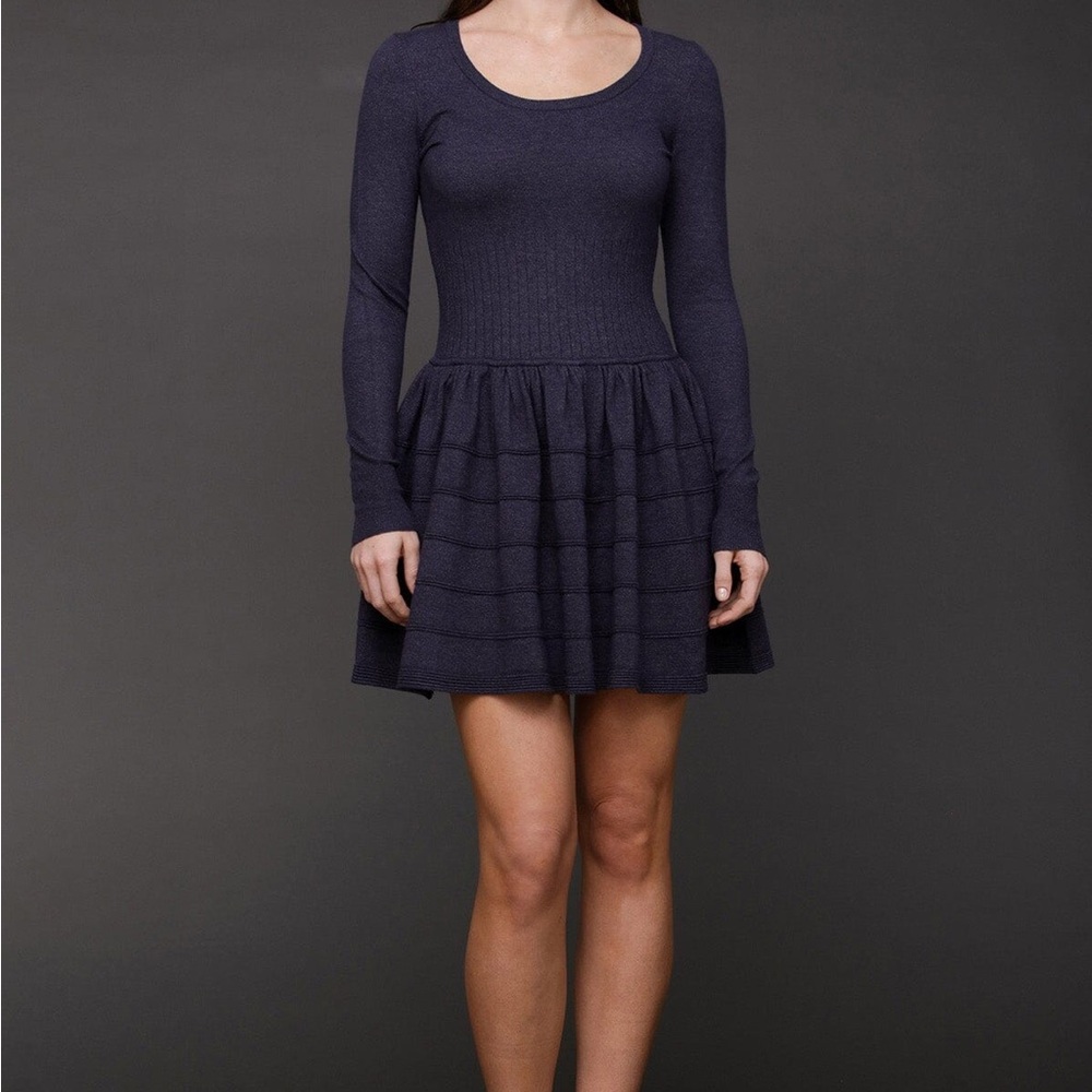 Avec Les Filles Drop-Waist Mini Sweater Dress